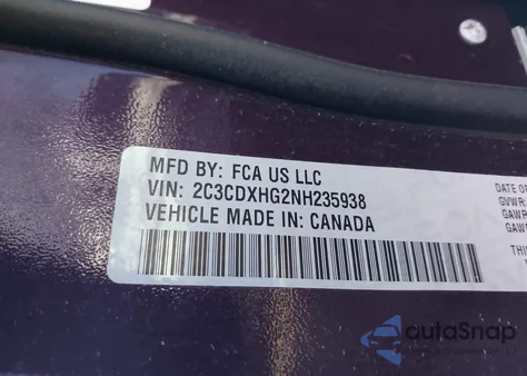 2022 Dodge Charger Gt Rwd из США, поврежденный, VIN 2C3CDXHG2NH235938